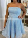 A-line Strapless Glitter Short/Mini Homecoming Dresses #Milly020109999