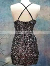 Sheath/Column V-neck Sequined Short/Mini Homecoming Dresses #Milly020110000