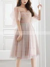 A-line Sweetheart Tulle Knee-length Homecoming Dresses With Crystal Detailing #Milly020110008