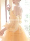 A-line V-neck Tulle Short/Mini Homecoming Dresses With Sashes / Ribbons #Milly020110020