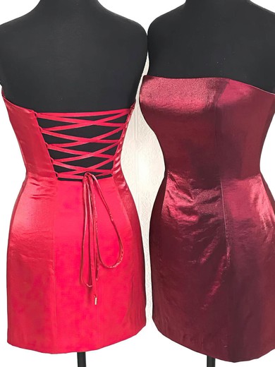 Sheath/Column Straight Silk-like Satin Short/Mini Homecoming Dresses #Milly020110050