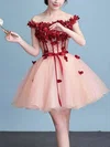 Ball Gown Off-the-shoulder Organza Short/Mini Homecoming Dresses With Flower(s) #Milly020110071