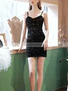 Sheath/Column V-neck Sequined Short/Mini Homecoming Dresses #Milly020110108