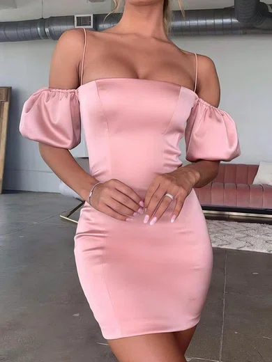 Elegant Bodycon Satin Square Neck Homecoming Dresses #Milly020110450