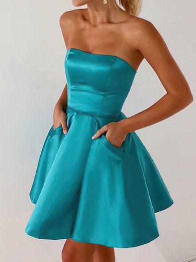 Elegant Skater Satin Ruched Homecoming Dresses #Milly020110520