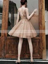 A-line V-neck Tulle Short/Mini Homecoming Dresses With Sequins #Milly020110461