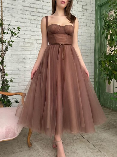 Ball Gown Sweetheart Tulle Ankle-length Homecoming Dresses With Sashes / Ribbons #Milly020110510