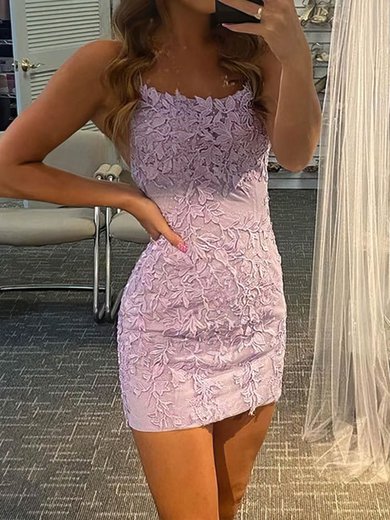 Elegant Bodycon Appliques Square Neck Homecoming Dresses #Milly020110275