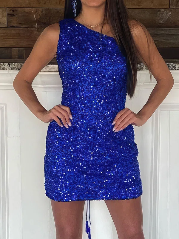 Sparkly Bodycon Sequin One-Shoulder Homecoming Dresses #Milly020110280