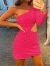 Sparkly Bodycon Sequin One-Shoulder Cut Out Homecoming Dresses #Milly020110288