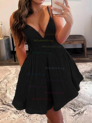 Sparkly Skater Sequin Lace-up Homecoming Dresses