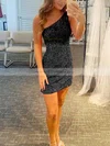 Sheath/Column One Shoulder Sequined Short/Mini Homecoming Dresses #Milly020110294