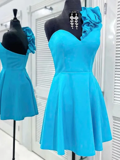 A-line One-Shoulder Chiffon Homecoming Dresses With Cascading Ruffles #Milly020110307