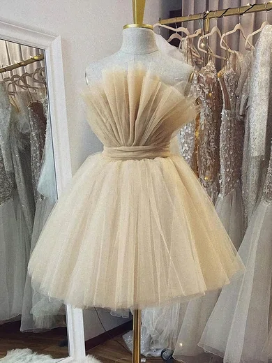 Straight Tulle Skater Homecoming Dresses With Bow #Milly020110310