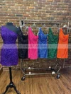Sheath/Column One Shoulder Sequined Short/Mini Homecoming Dresses #Milly020110193