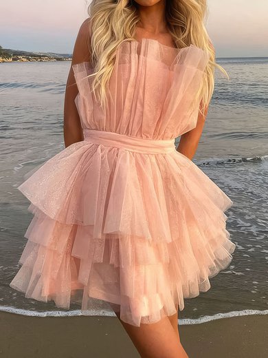 Unique Skater Tulle Ruffle Tiered Homecoming Dresses #Milly020110200