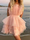 Unique Skater Tulle Ruffle Tiered Homecoming Dresses #Milly020110200