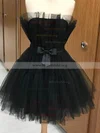 A-line Strapless Tulle Short/Mini Homecoming Dresses With Sashes / Ribbons #Milly020110200