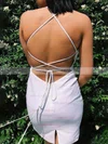 Sheath/Column Scoop Neck Silk-like Satin Short/Mini Homecoming Dresses #Milly020110228