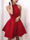 A-line Scoop Neck Satin Short/Mini Homecoming Dresses #Milly020110234