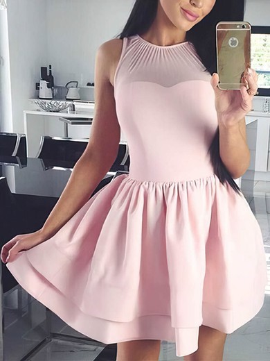 Pink Satin Tiered Mini Dress #Milly020110259