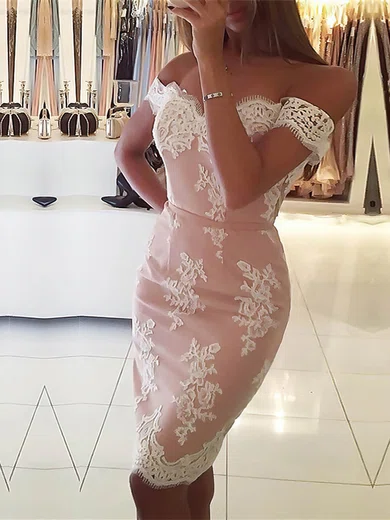 Off-The-Shoulder Bodycon Knee-Length Homecoming Dresses #Milly020110268