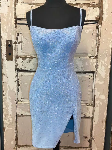 Square Neck Satin Bodycon Homecoming Dresses #Milly020110569