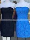 Sheath/Column Strapless Lace Short/Mini Homecoming Dresses With Beading #Milly020110584
