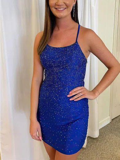 Square Neck Satin Bodycon Homecoming Dresses With Beading #Milly020110586