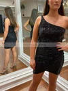 Sheath/Column One Shoulder Sequined Short/Mini Homecoming Dresses #Milly020110587