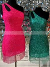 Sheath/Column One Shoulder Sequined Short/Mini Homecoming Dresses #Milly020110596