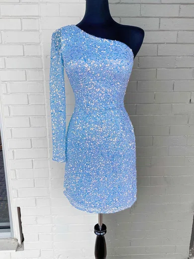 Sparkly Bodycon One Shoulder Sequin Dress PT020110597