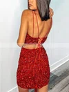 Sheath/Column V-neck Sequined Short/Mini Homecoming Dresses #Milly020110602