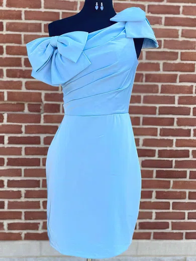 One-Shoulder Stretch Crepe Bodycon Homecoming Dresses With Bow #Milly020110635