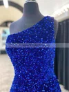 A-line One Shoulder Sequined Short/Mini Homecoming Dresses #Milly020110694