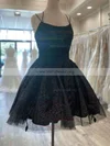 A-line Scoop Neck Glitter Short/Mini Homecoming Dresses With Lace #Milly020110724