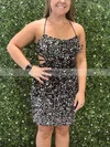 Sheath/Column Scoop Neck Sequined Short/Mini Homecoming Dresses #Milly020110727