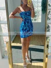 Sheath/Column Strapless Sequined Short/Mini Homecoming Dresses #Milly020110775