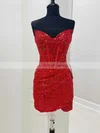 Sheath/Column Strapless Sequined Short/Mini Homecoming Dresses #Milly020110778