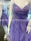 A-line V-neck Sequined Short/Mini Homecoming Dresses #Milly020110785