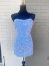 Sheath/Column Sweetheart Velvet Sequins Short/Mini Homecoming Dresses #Milly020110798