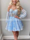 A-line Sweetheart Lace Short/Mini Homecoming Dresses #Milly020110804