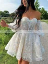 A-line Sweetheart Lace Short/Mini Homecoming Dresses #Milly020110804