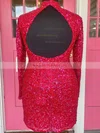 Sheath/Column High Neck Sequined Short/Mini Homecoming Dresses #Milly020110807