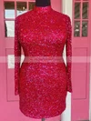 Sheath/Column High Neck Sequined Short/Mini Homecoming Dresses #Milly020110807