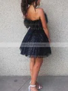 A-line Strapless Sequined Short/Mini Homecoming Dresses With Feathers / Fur #Milly020110815