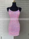 Sheath/Column Scoop Neck Sequined Short/Mini Homecoming Dresses #Milly020110818