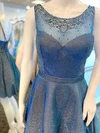 A-line Illusion Shimmer Crepe Knee-length Homecoming Dresses With Beading #Milly020110895