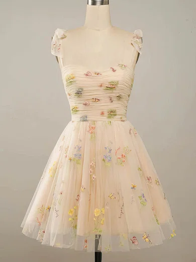 A-line Sweetheart Tulle Homecoming Dresses With Ruffles #Milly020110918