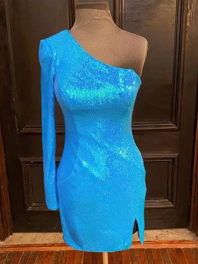 One-Shoulder Sequin Bodycon Homecoming Dresses #Milly020110929